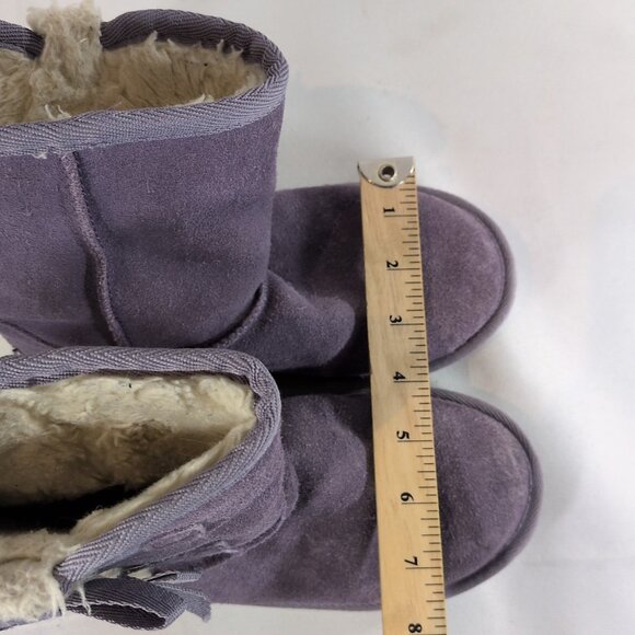 Koolaburra UGG Victoria Short 1019372 Elderberry Purple 3 Kids Suede Lined Boots - Picture 5 of 14